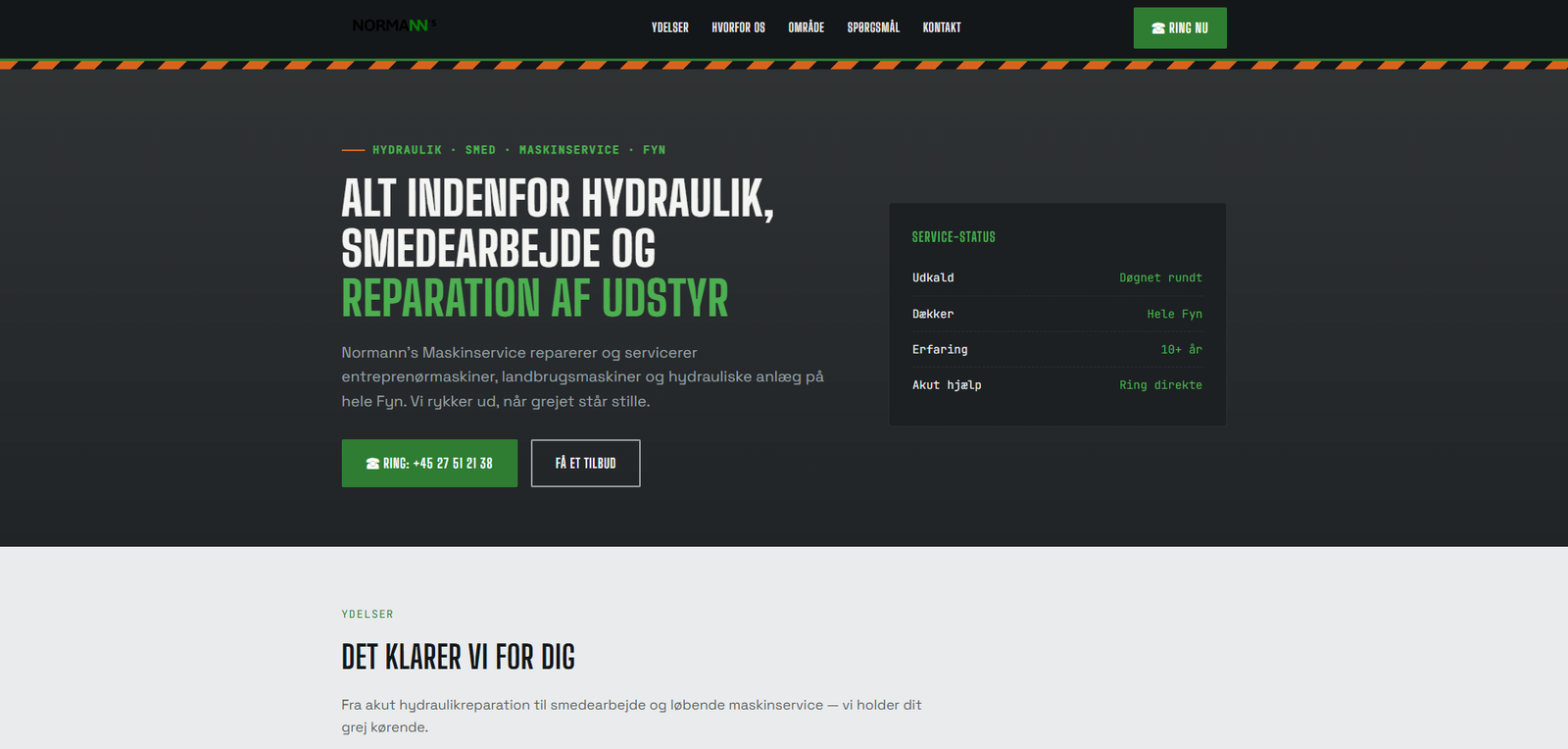 Hjemmeside for Maskinservice