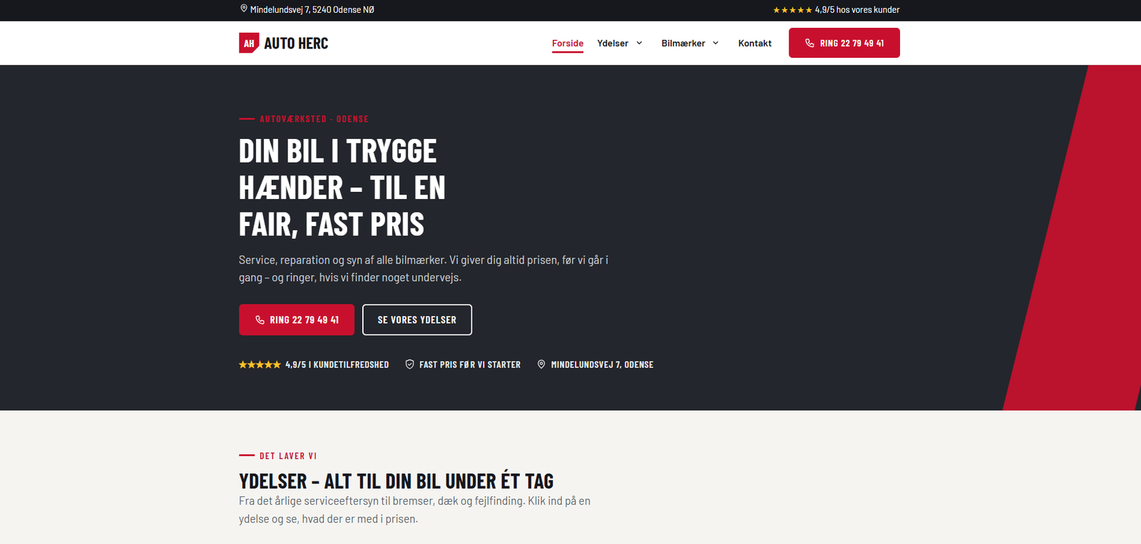 Hjemmeside for Mekaniker